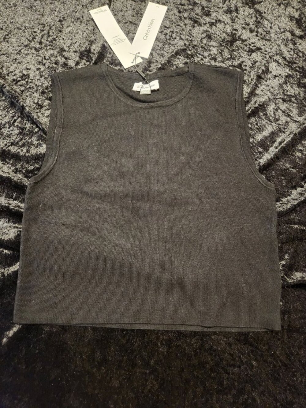 Calvin Klein Black Sleeveless Suit Separate Top XL New